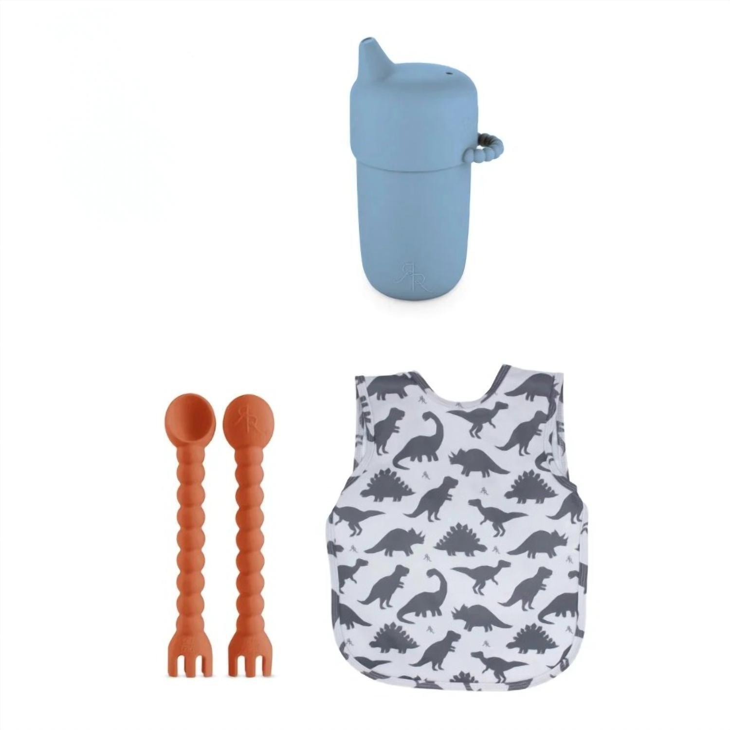 New Ryan & Rose Dino Feeding Bundle In Grey Multi